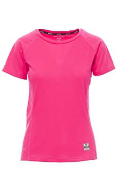 Ergos Workwear Payper - RUNNING LADY T-Shirt Sfiancata in Tessuto Tecnico da Donna a Manica Corta Colore: FUXIA FLUO, Taglia: S