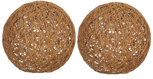 Mikikit 2stücke Ceiling Lamp Rattan Woven Shade Shape for Table and Pendant Lights Natural Decorative Cover Für Warme Raumbeleuchtung Und Gemütliche Atmosphäre