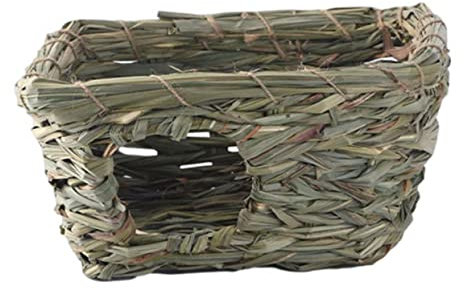 BESPORTBLE Handgewebtes Grashaus Kleintiernest Warmes Haustierbett Mit Versteckfunktion Für Hamster Meerschweinchen Kaninchen Und Eichhörnchen Wetterfest Und Bequem Für Drinnen Und Draußen