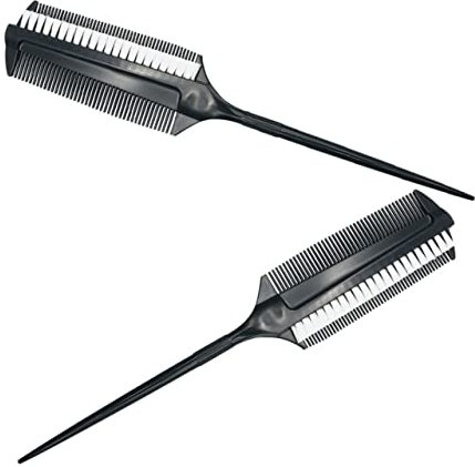 DRESSOOS 2piezas Pinceles Para Teñir Cabello Cepillos Aplicadores De Tinte y Peine Mezclador Dobles Para Uso Salón y Hogar Accesorios Profesionales Para Coloración De Mechones