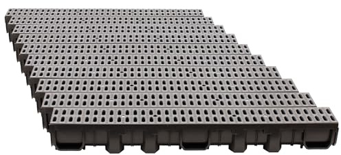 ScarMaxx 10m Canaletta scolo Acqua piovana A15 Altezza 115 mm - Griglia scolo Acqua piovana Set Completo 13 x 1000 x 11,5 cm Classico Grigio
