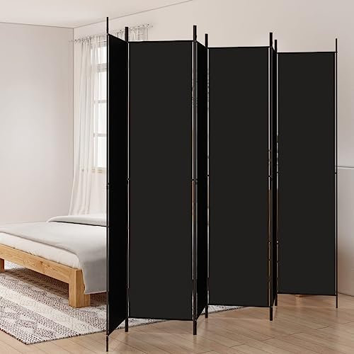 PIXZSSI Paravent Schlafzimmer Schwarz 300x220 cm Stoff Langlebig Vielseitig Trennwand Arbeitszimmer Wohnzimmer Raumteiler Dekorative Hintergrundwand Klappdesign Daher Platzsparend Verstauen