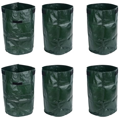 Lychee 6PCS 10 Gallon Potato Grow Bags,35cm x 45cm,PE Potato Planter Bag with Access Flap and Handles for Planting Vegetables Potato Carrot Onion Tomato (6PCS)