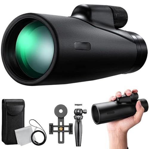 Severnier Telescopio Monocular, HD Monocular 12 x 50, Prisma BAK-4 de Alta Potencia y FMC monoculares, monocular, para observación de Aves, Caza, Viajes, conciertos