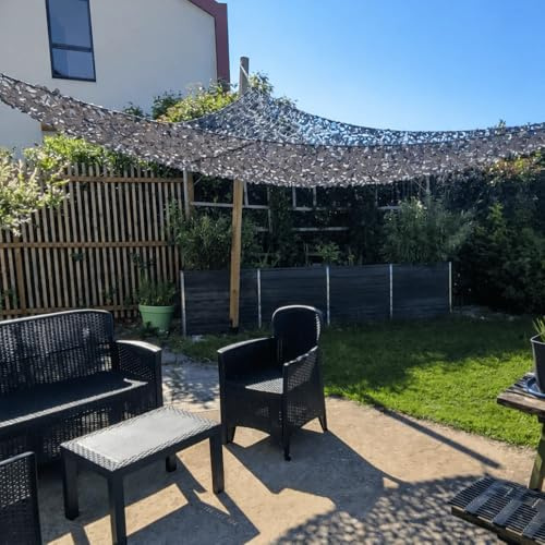 Filet de Camouflage Triangulaire Gris 2x2x2m | Triangle 2x2x2m, Coloris gris, 80 % ombrage, Maille 70 mm, Terrasse jardin pergola