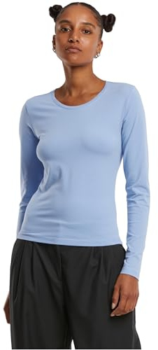 Urban Classics Långärmad damtröja för kvinnor basic supersmal långärmad, basic långärmad tröja för kvinnor, storlekar XS – 5XL, Powderblue, L