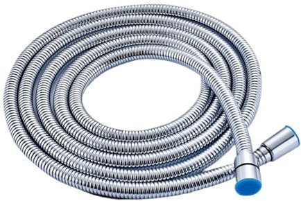 WWPMNQD Duschschlauch 3,0 Meter Silberner Duschschlauch Aus Hochdichtem Edelstahl, Flexible Wasserleitung, Gemeinsamer Wasserhahnschlauch, Badezimmerzubehör