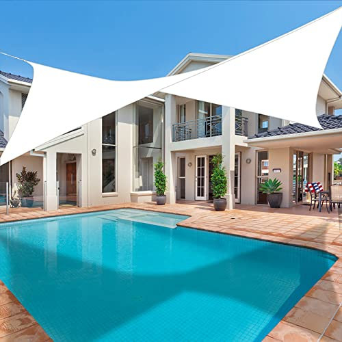 Shade Sail Post 1x1m Windproof Terrace Tarp for Pergola Post Sun Shade Sail Pergola Canopy Military White