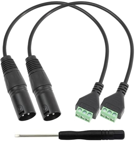 PENGLIN 2 Stück XLR Stecker auf 3 Pins Schraubklemmenblock Adapter | für Lautsprecher und Mikrofon,XLR Stecker auf 3 poligen Kablel Anschluss