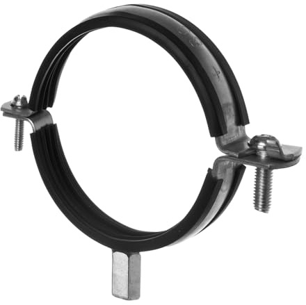 TURvent 80mm Rohrschelle - Verzinkter Stahl Rohrhalterung - Schlauchschelle mit Gummidichtung und M8/M10-Gewinde - Schelle für Lüftungsrohr Lüftungsschlauch - Rohrhalter aus Metall - 1 Stück