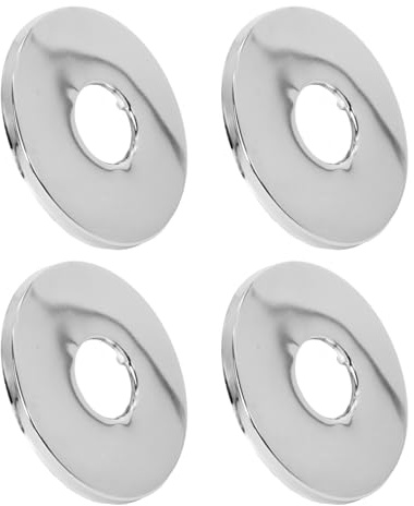 Hugwish Rosetten Für Duscharmaturen 3/4 27mm x 80mm x 5mm in Höhe 4tlg, Rosette Wasserhahn Innenhahn ø 26mm, Rosetten Für Armaturen Duscharmatur Silber (Silber, Ø 80 mm x 5 mm)