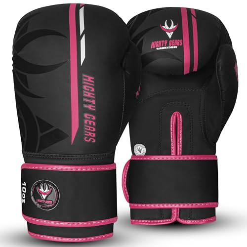 Mighty Gears Boxing Gloves Sparring Training Gloves for Punch Bag Boxing Gloves Mens Women Adult Muay thai MMA Gloves Kickboxing Fighting and Training Ventilated Palm Multi Layered