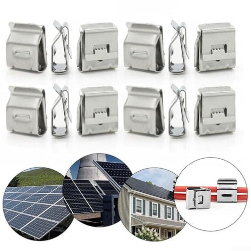 Fermacavi in acciaio inossidabile ad alta resistenza per moduli solari fotovoltaici 203050100Pcs (20pcs)