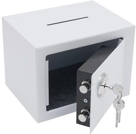 Coffre-fort Compact - Coffre-Fort Domestique à Serrure Mécanique | Organisateur de Rangement Anti-vol pour Bijoux Documents Pièces Objets de Valeur Usage Intérieur Voyage Armoire Maison Dortoir