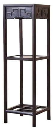 Plant Stand Multi Layer Square Redwood Display Stand, Chinese Antique Style Corner Bonsai Base
