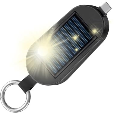Battery Charger for Solar Power Bank – Keychain with Type C Portable Wireless Charging Watch, Ban