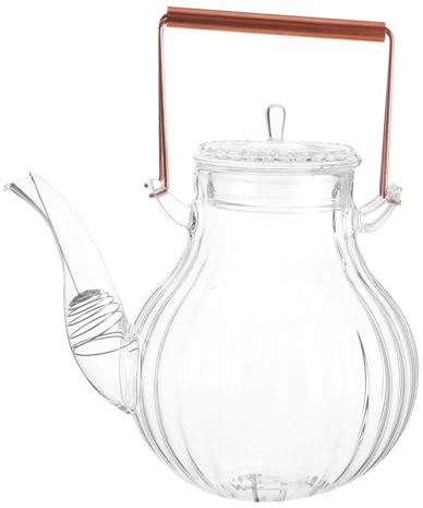 OUFGXZL Théière en Verre avec poignée en cuivre de 800 ML, idéale for la préparation du thé sur la cuisinière