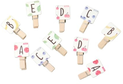 CHICAMPERA Mollette di Legno Mini per Foto e Carta, Clip Decorativa Motivo a Frutta, Naturali Resistenti per Collage, Biglietti e Decorazioni, Set da 50 Pezzi per Casa e Feste