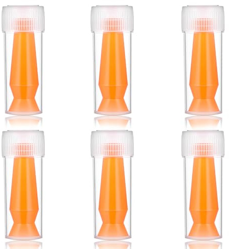 6 Pack Ventless Contact Lens Applicator, Scleral Lens Inserter Tool for Hard/RGP Lenses, Scleral Lenses & Prosthetic Eyes, Individual Container, Upgraded with Plastic Travel Case
