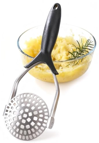 Presse-purée | Acier Inoxydable Ergonomique Outils de Cuisine - Outil pour Écraser Pommes de terre et Légumineuses | Pour Légumes Avocat Haricots Carotte Préparation Repas Maison Appartement Camping