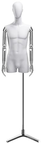 GUHPZA Männliche Schaufensterpuppe, Beweglich, Höhenverstellbar Von 60,62 Bis 78,74 Zoll, Geeignet Zur Präsentation Von Hüten, T-Shirts Und Pullovern,Silver