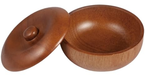 Bol à crème à raser, bol en bois avec couvercle – Support anti-poussière pour la maison, la salle de bain, la douche, l'hôtel, le salon de beauté personnel