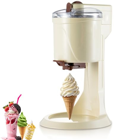Macchina per Gelato 1L, Macchina per Gelato Soft da Banco con Raffreddamento Rapido e Funzionamento One Push, Macchine per Frozen Yogurt per Casa, Bar, Caffetteria
