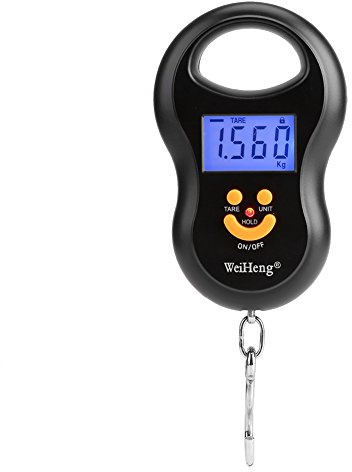 Luggage scale, 50 kg/10g LCD portatile digitale tasca gru bilancia elettronica capacità gancio per aereo da viaggio bagagli di peso Home shopping pesca