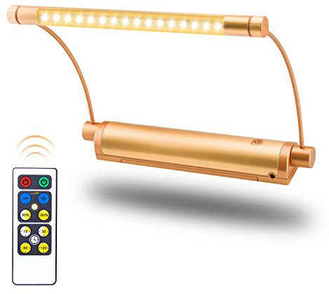 HONWELL Picture Light - Cordless Display Lights with Battery Powered LED, Remote Control, Timer Dimmer, Swivel Lamp Head for Artwork Lighting