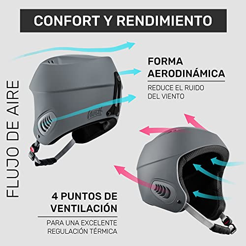 Westt casco da sci uomo donna snowboard casco freeride sci alpinismo casco sport neve casco leggero traspirante ventilato I grigio I 57-58 cm