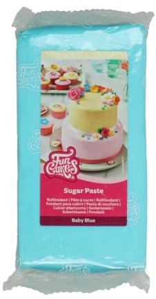 FunCakes Pasta di Zucchero Baby Blue: facile da usare, liscia, flessibile, morbida e pieghevole, perfetta per decorare torte, halal, kosher e senza glutine - 1000 g