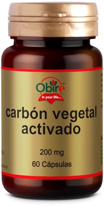 Obire | Carbon Vegetal Activado 200 miligramos | 60 cápsulas | Carbón Activo I Propiedades Depurativas y Digestivas I Detox
