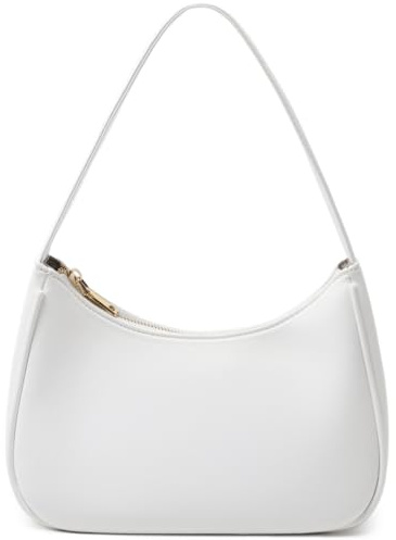 CYHTWSDJ Damen Shoulder Bags for Women, Cute Handbag Mini Clutch Purse with Zipper Closure Hobo Tote Handtasche, Weiss/opulenter Garten