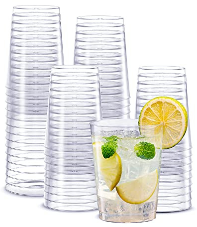 Comfy Package Bicchieri in plastica rigida trasparente [283,5 g – 200 pezzi] piccoli bicchieri usa e getta da cocktail per feste