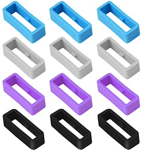 Vicloon Passante per Cinturino, 12Pcs Passante Cinturino Orologio in Silicone, Anelli di Sicurezza di Ricambio per Cinturino dell'orologio, Anelli di Fissaggio per Orologi Accessori, 20mm