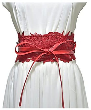 NOBRIM Breiter Spitzengürtel für Damen, Leder, Fliege, elastischer Stretch-Kummerbund, Taillenband, Damen für Frack, Accessoires, Gürtel, 240 cm