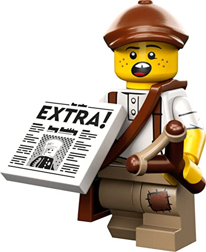 LEGO Sammelfiguren Minifiguren Serie 24 Zeitung Kid 71037, Mehrfarbig,schwarzem