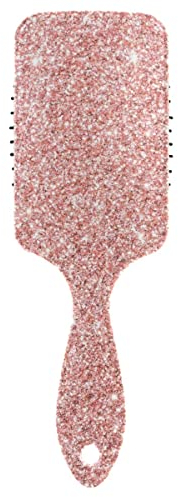 Rose Gold Pink Red Glitter Hair Brush for Women Girls, Anti Static & Frizz Detangler Hair Brush for Adults any Hair Wet Dry & Damaged Hair