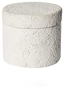 Cutfouwe Mini Mülleimer- Material: Beton-Φ11.5Cm X Höhe 5.5Cm-Leicht Zu Reinigen-Ideale Kapazität,Weiß