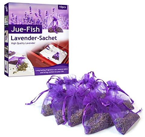 fanelod Französische Lavendelsäckchen, 10 Packungen Schrank-Lavendel-Duftsäckchen, Raumduftsäckchen, Lavendelsäckchen gegen Motten, getrocknete Lavendelsäckchen, Schubladendeodorierung für Schubladen