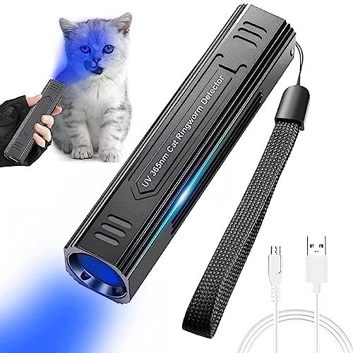 Lampe de poche UV noire pour taches sèches et lit pour chat Détecteur de vêtements pour animaux de compagnie Détection Détection de chat Lampe de poche