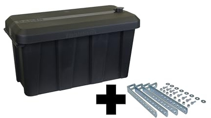 Daken Blackit Lite drawbar box, tool box, belt box, trailer box, storage box, Daken B24-1 + vertical holder VH401, Edelstahlhaus GmbH