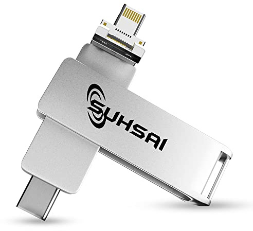 Clé USB SUHSAI 4 en 1 Clé USB 512 Go Clé USB 3.0 Clé USB C Clé USB Compatible avec iPhone, iPad, Android, Ordinateur Portable, Tablette, PC, Ordinateur (Argent)