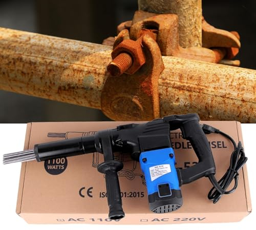 Potente escalador de aguja eléctrico de 1100 W: pistola desincrustadora neumática eficiente for eliminar óxido, limpieza de escoria de soldadura y eliminación de óxido (Color : 110V)