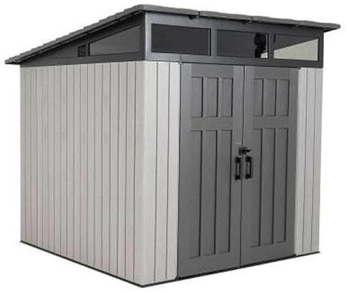 Abri de Jardin Habrita AP2424BO en résine Imitation Bois Surface 6,45m2 Toit monopente Habrita Foresta