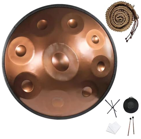 MFYDPP 432 Hz Handpan Steel Drum, 9 Noten 22 Zoll Steel Hand Pan Drums, Mit Handpan Bag, Trommelstativ, Für Professionelle Audioproduktion