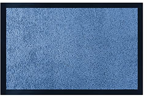 Acomoda Textil - Felpudo de Entrada Absorbente Rectangular para Interior y Exterior. Felpudo Antileslizante para Hogar y Oficina de Fácil Limpieza. (Azul, 60x180 cm)