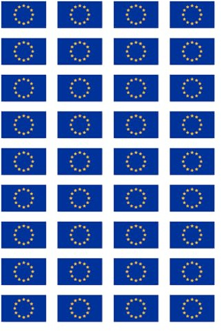 Aufkleber: 25x15 mm, 36 Stück - Flagge - Europa - EU - für Auto, Koffer, Laptop und mehr