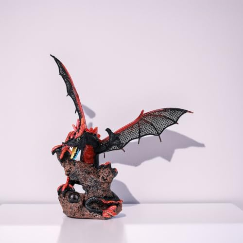 ICE ARMOR Drachenfigur Flugsaurier, 12,7 cm, Schwarz und Rot