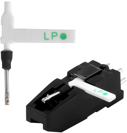 1pcs Needle Stylus & 1pcs Double Needle Cartridge, Double-sided Record Player Needle Replacement Record Player Stylus Turntable Stylus for BSR ST-16 ST-17